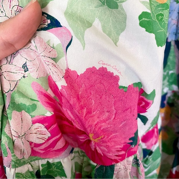 Cara Cara Dress Wethersfield Cotton Tiered Maxi Japanese Floral Ivory 6 EUC - Picture 5 of 10